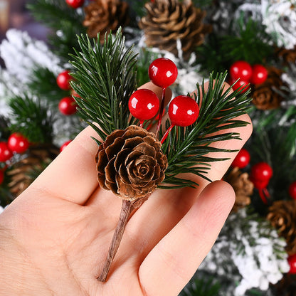 Christmas Pine Cone and Red Berry Decorations