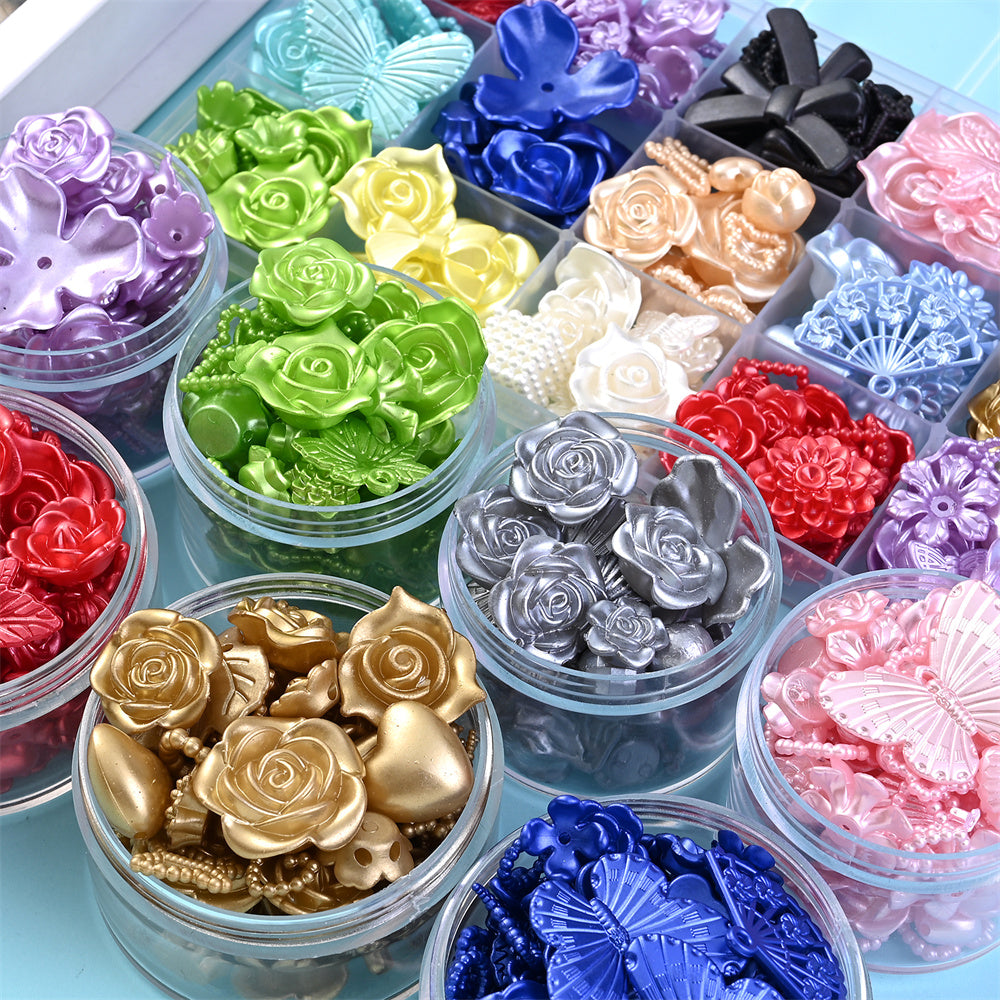 30g 8-40mm Bohemian Style Acrylic Mixed Beads