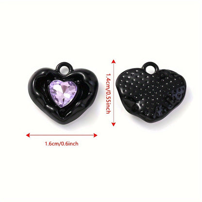 Heart Rhinestone Pendant Set