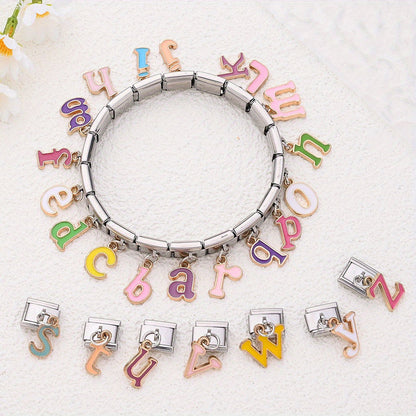 1PC A-Z English Letter Charm Link Set for 9mm Bracelets