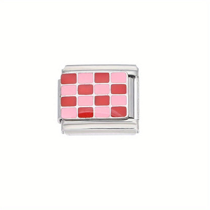 Checkerboard Stainless Steel Charm Module
