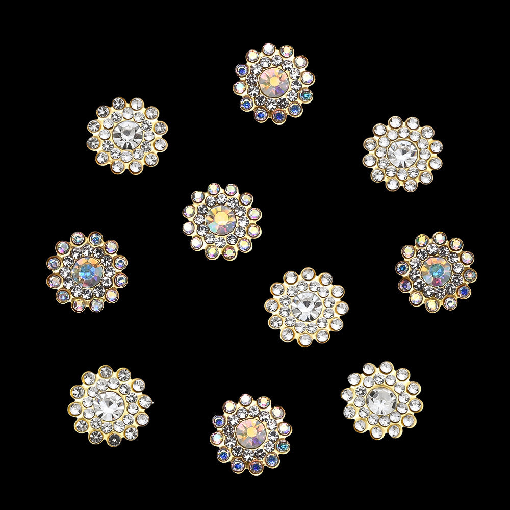 50pcs 13.8mm Crystal Claw Rhinestone Flatback Cabochons