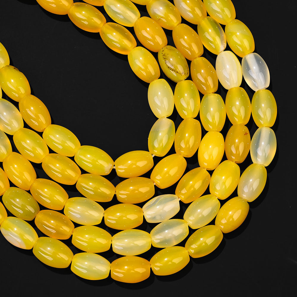 32pcs/strand 8x12mm Natural Agate Rice Shaped Beads