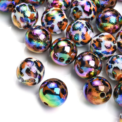 Shiny Leopard Print Acrylic Beads