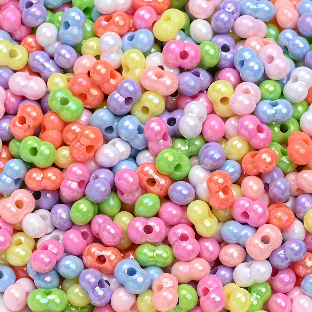 100/200PCS Multicolor Acrylic Peanut Bead Set