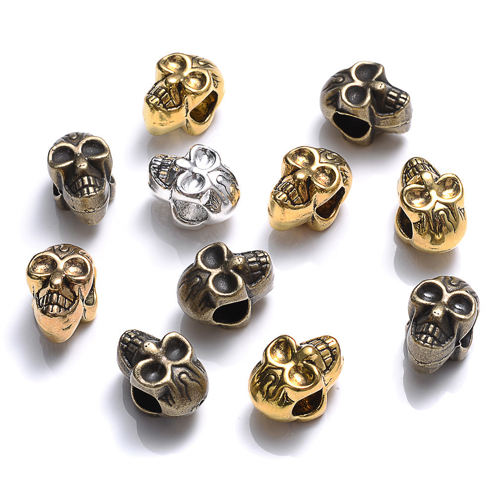 10pcs 7x12mm Vintage Skull Alloy Spacer Beads