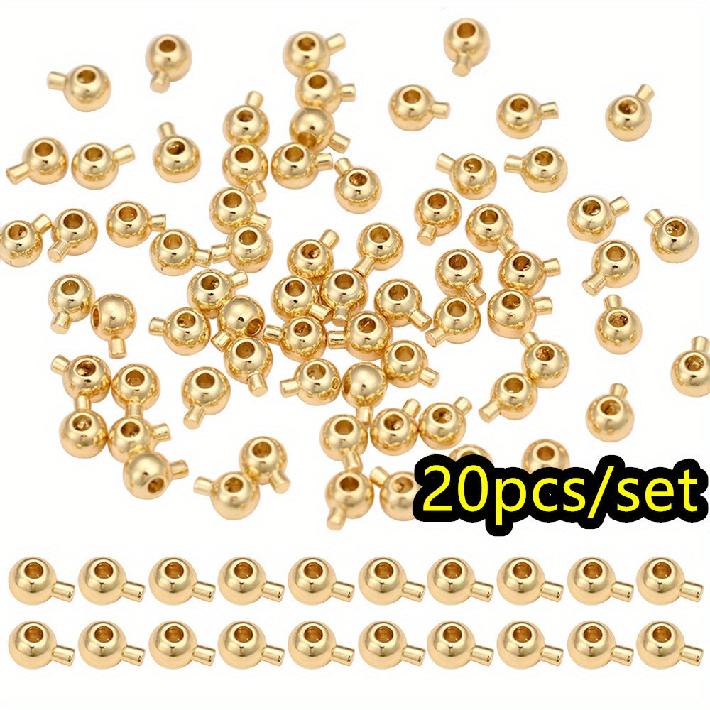 20pcs/set Tiny Copper Crimp Stopper Beads