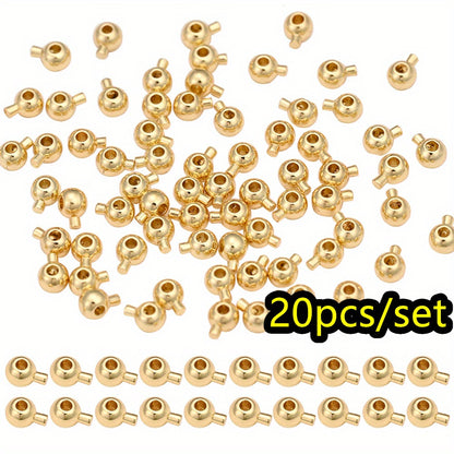 20pcs/set Tiny Copper Crimp Stopper Beads