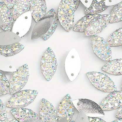 White Oval Double Face Resin Patches
