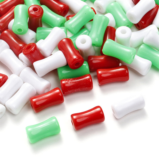 100pcs 7x13mm Christmas Acrylic Bamboo Beads