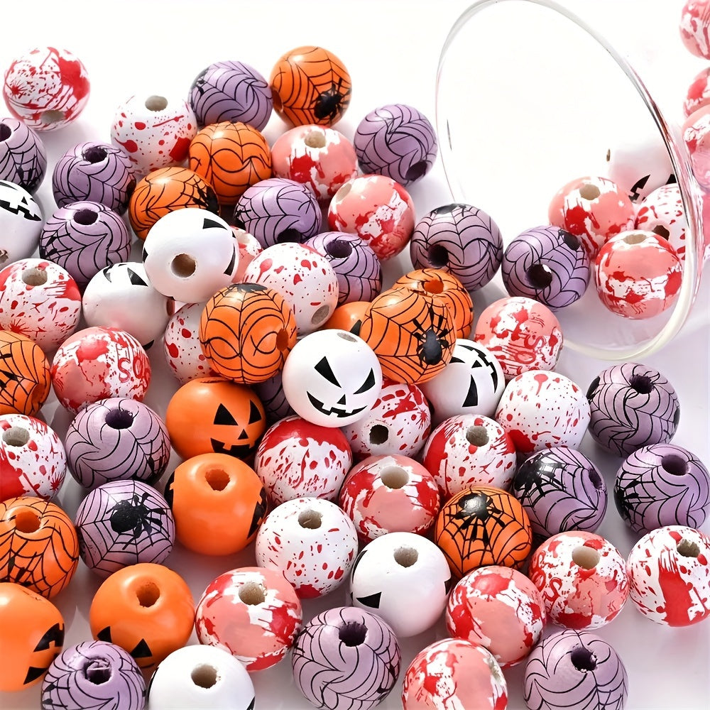 Halloween Printed Wooden Spacer Beads