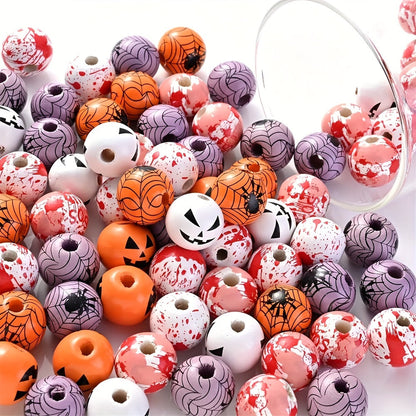 Halloween Printed Wooden Spacer Beads