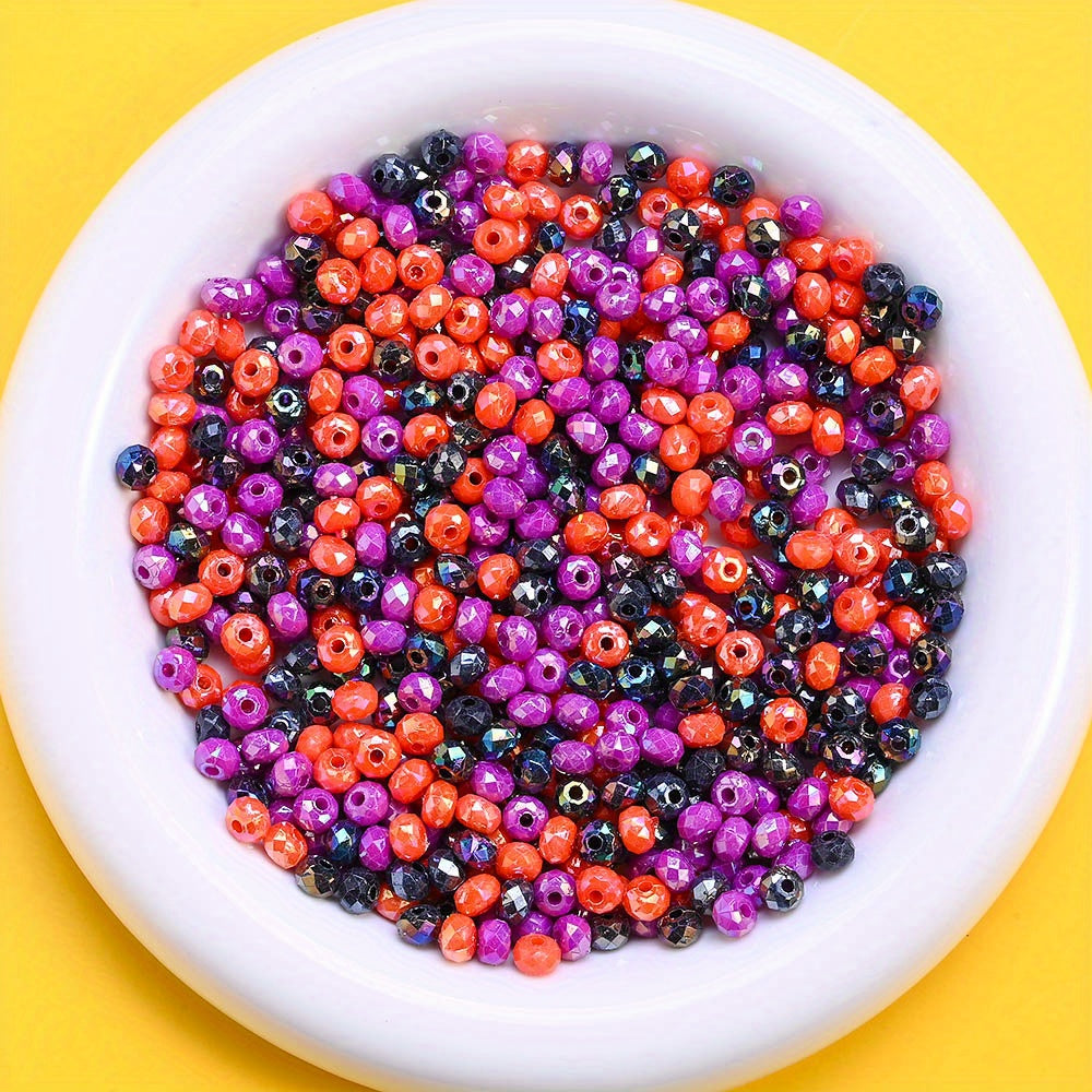 500pcs 6mm Halloween Faceted Acrylic Rondelle Beads