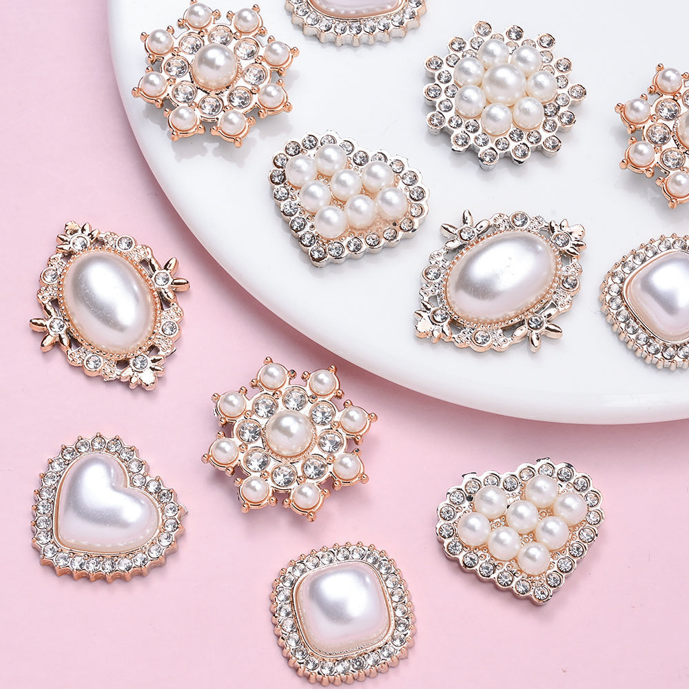 Acrylic Imitation Pearl Rhinestone Flatback Bead Set