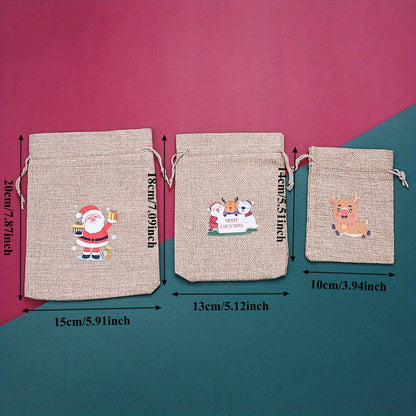 Christmas Linen Gift Bags
