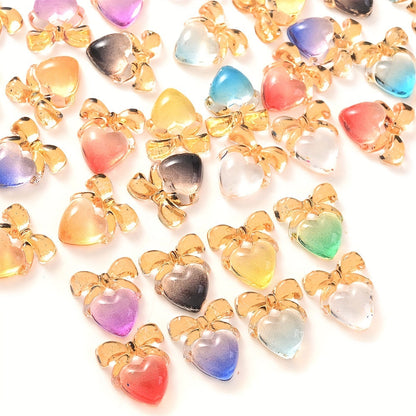 Heart Bow Acrylic Beads