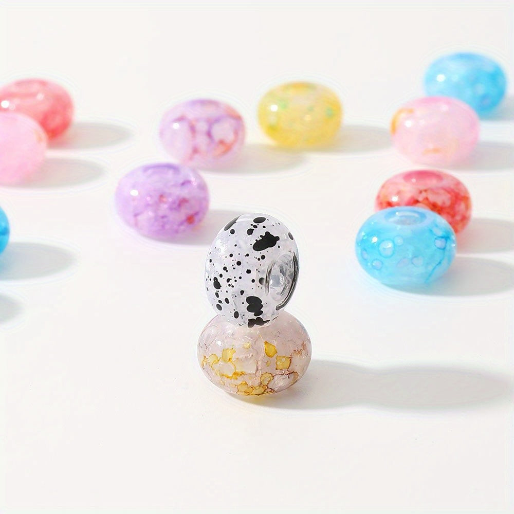 20pcs 8x14mm Bohemian Style Acrylic Large Hole Beads