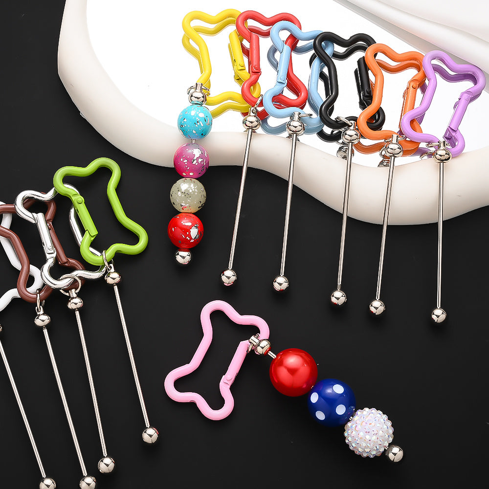 Beadable Bone Shape Keychain Kit