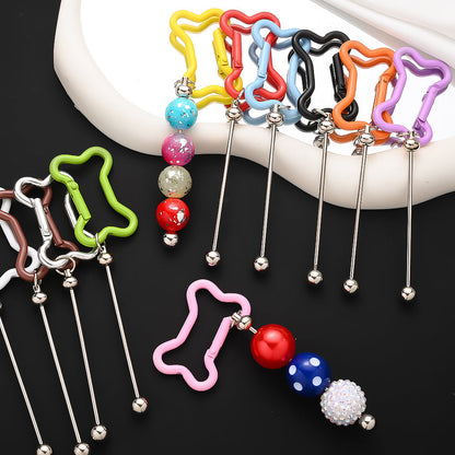 Beadable Bone Shape Keychain Kit