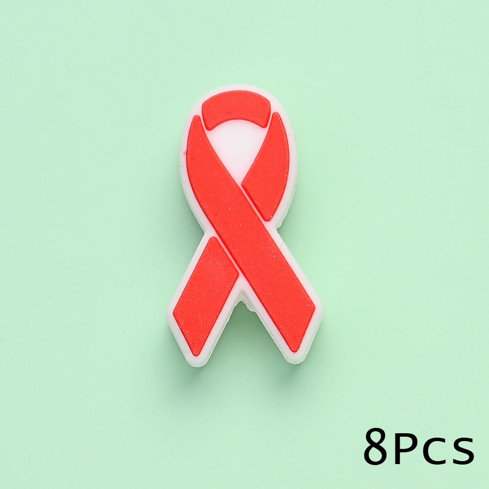 8PCS 28×16mm Silicone Ribbon Bead Set