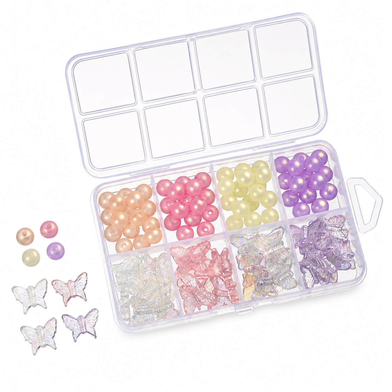 1 Box Macaron Butterfly & Pearl Acrylic Bead DIY Kit