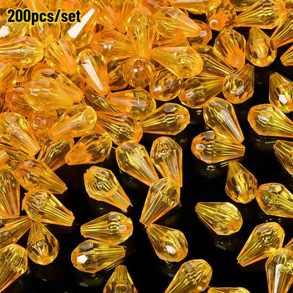 Faceted Waterdrop Acrylic Beads
