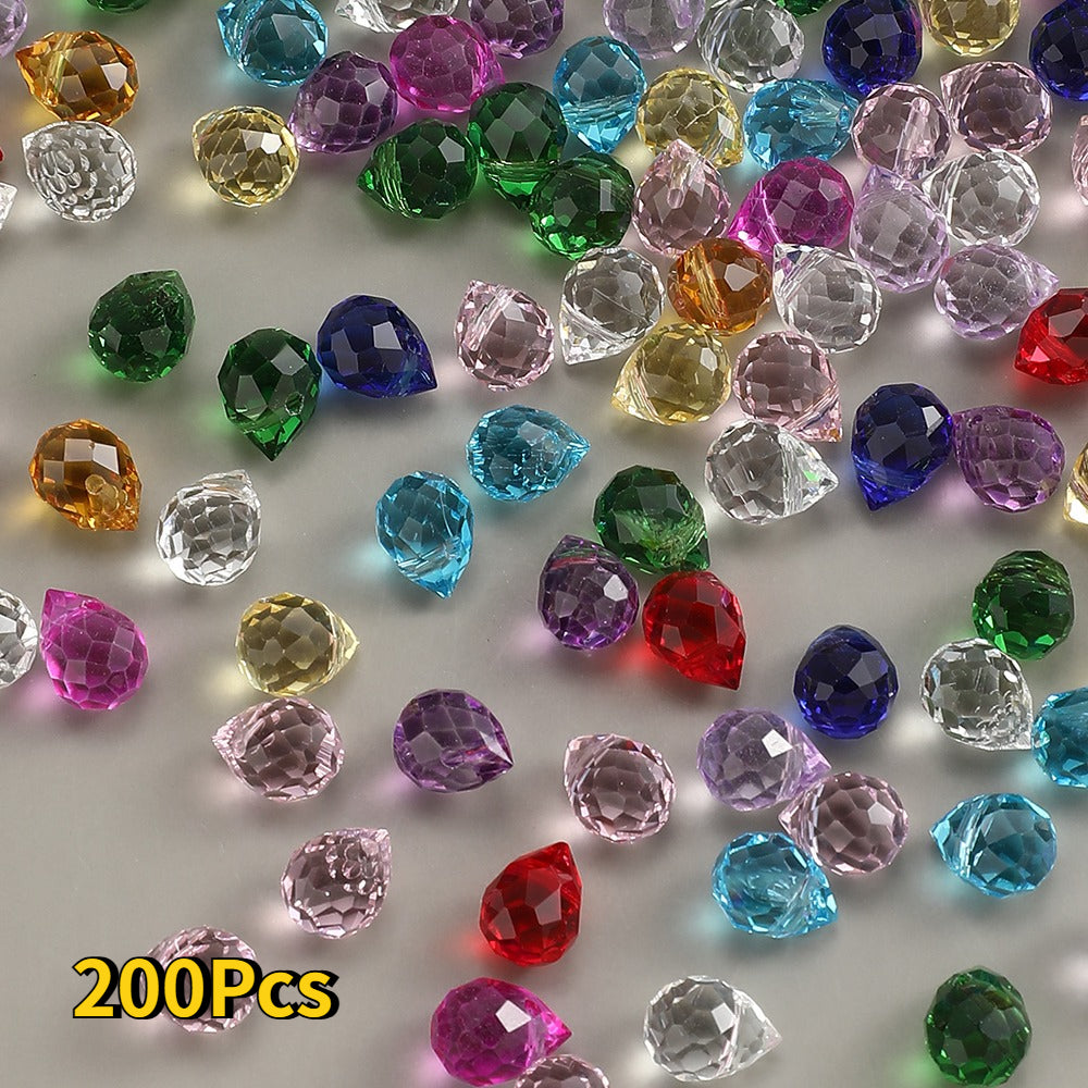 40/80/200pcs 8x10mm Multi-Faceted Transparent Glass Beads