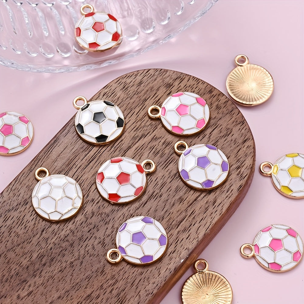 10PCS 13×17mm Colorful Football Acrylic Pendant Set