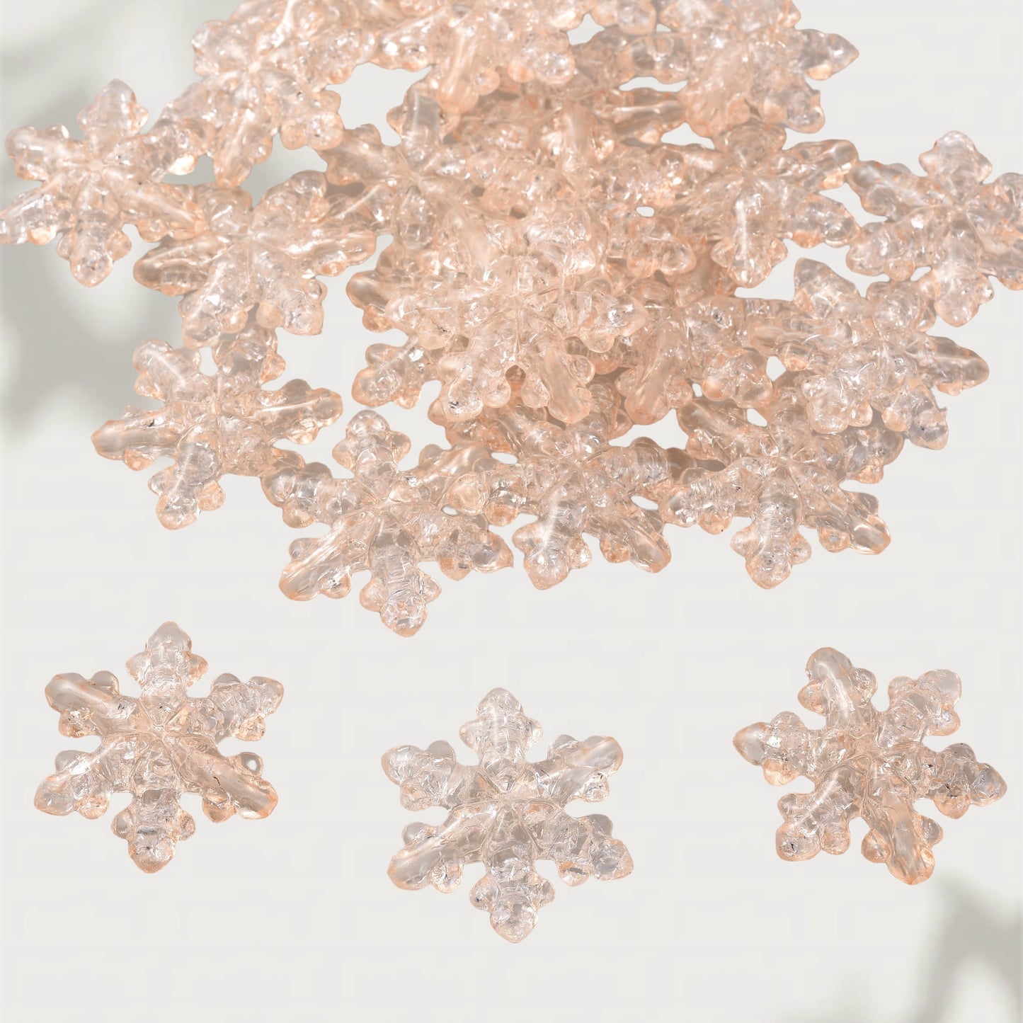 10PCS 27×31mm Snowflake Acrylic Spacer Bead Set