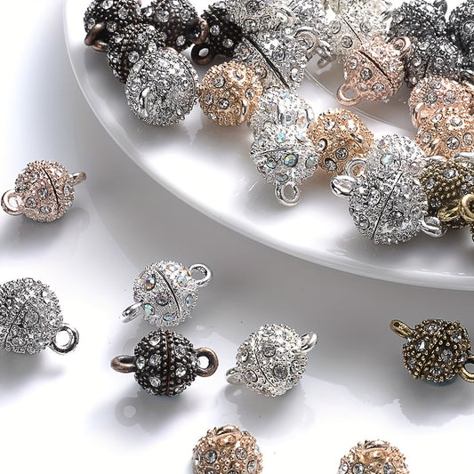 5 Pairs 14×8mm Rhinestone Magnetic Jewelry Clasps