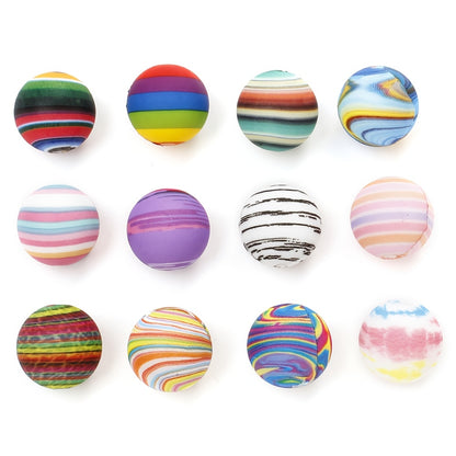 30/50pcs 15mm Universe Rainbow Silicone Beads