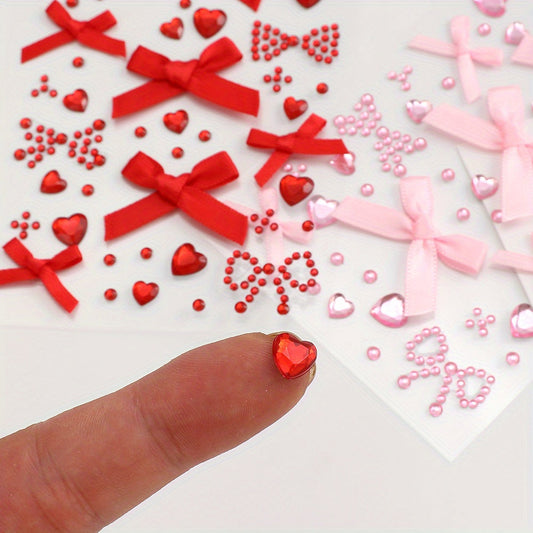 3D Pink Lace Bow Stickers