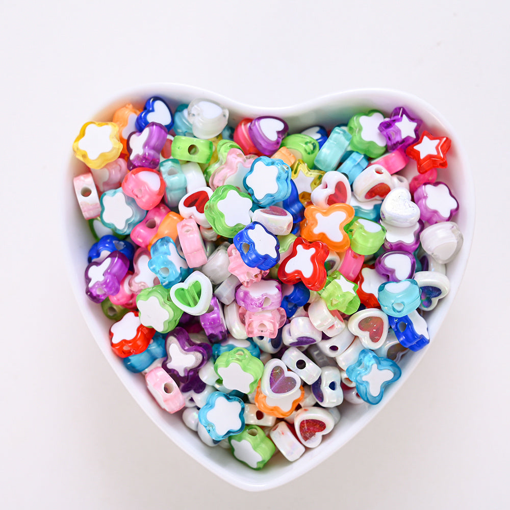 50pcs Colorful Star & Butterfly Acrylic Beads