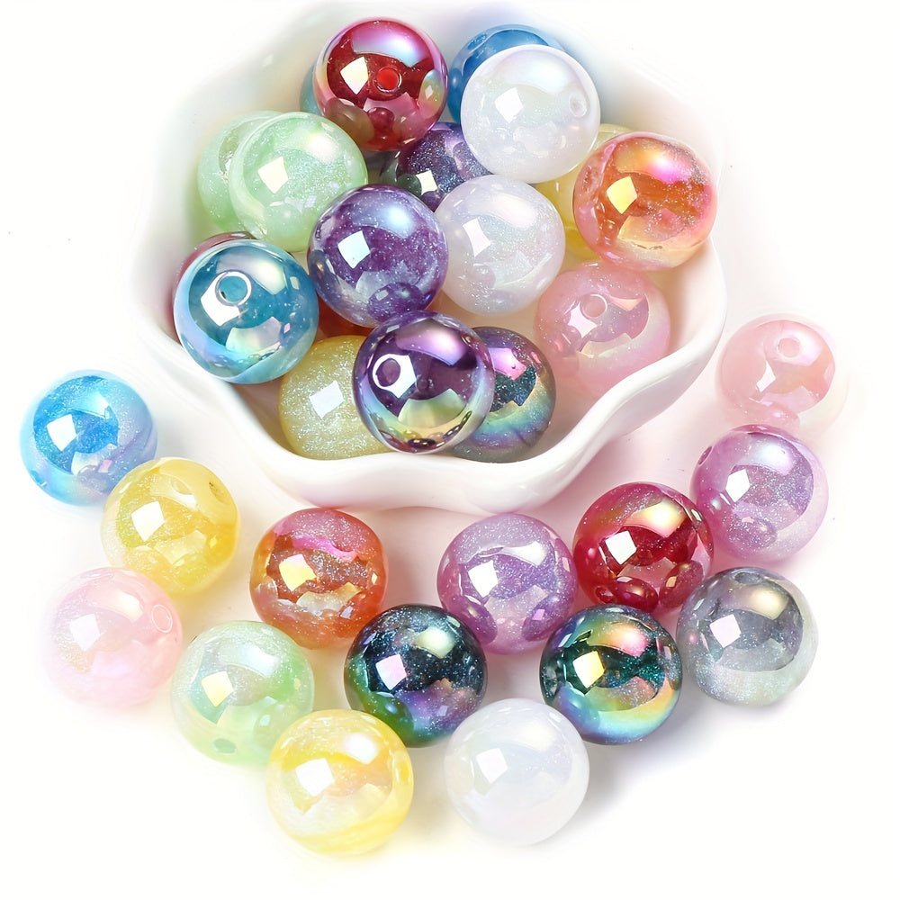 5PCS 16mm Glitter Resin Spacer Bead Set