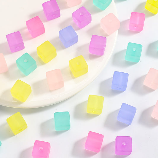 20pcs 12x12mm Matte Mixed Color Square Acrylic Beads