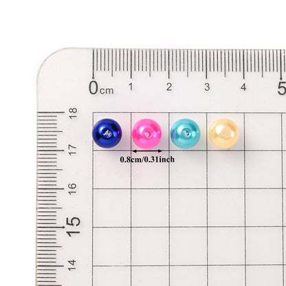 100pcs Random Colorful 8mm Round Acrylic Spacer Beads