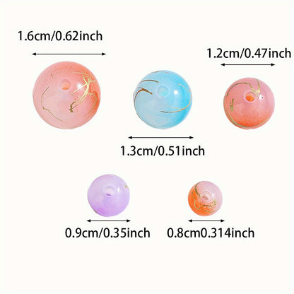 10/20/30/50/100pcs Gold Thread Pattern Acrylic Beads