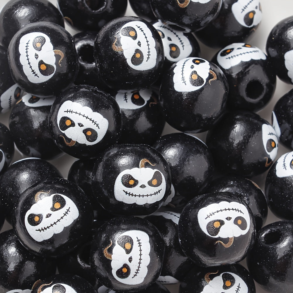 Halloween Bat Black Cat Wooden Spacer Beads