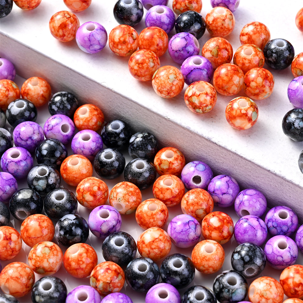 200/500pcs Halloween Acrylic Crackle Beads