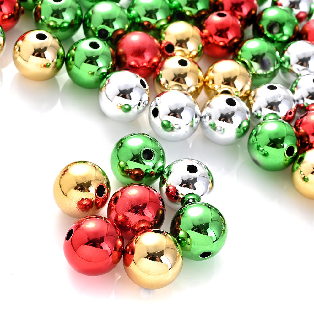 10/20/30pcs Laser Reflective Acrylic Round Beads