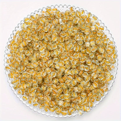 Clear Gold Letter Acrylic Beads