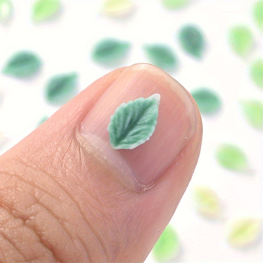 Green Leaf Nail Charms