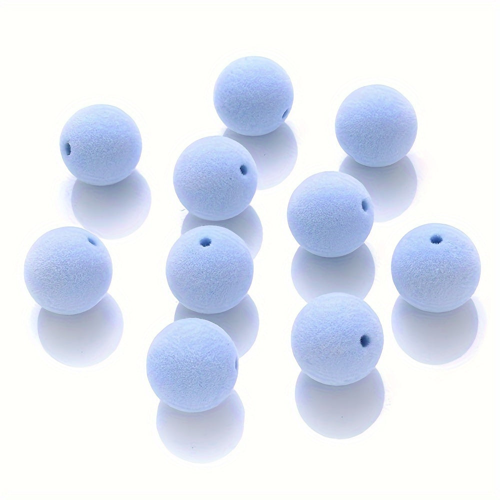 Flocking Pompom Acrylic Beads