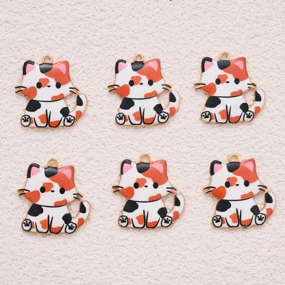 Enamel Cat Pendant Charms