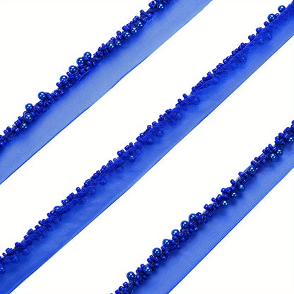 85cm 2cm Shiny Tiny Beads Lace Trim Ribbon