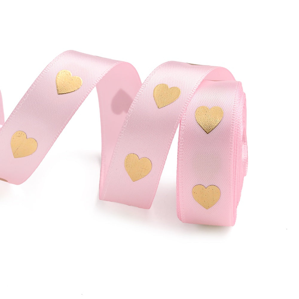 1 Roll 5 Yards Peach Heart Hot Stamping Ribbon