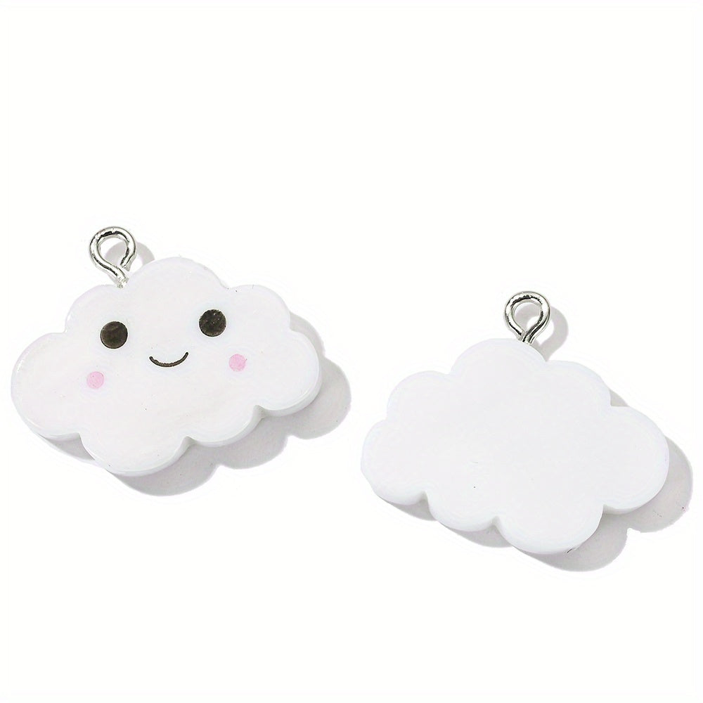 10PCS White Cloud Resin Pendant Set