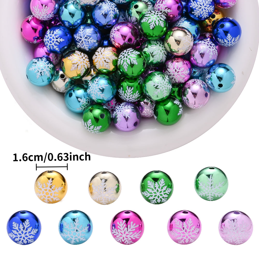 Christmas Snowflake Acrylic Beads