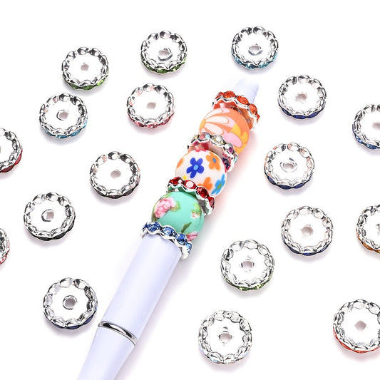 20PCS 15mm Colorful Wave-Edge Alloy Spacer Beads