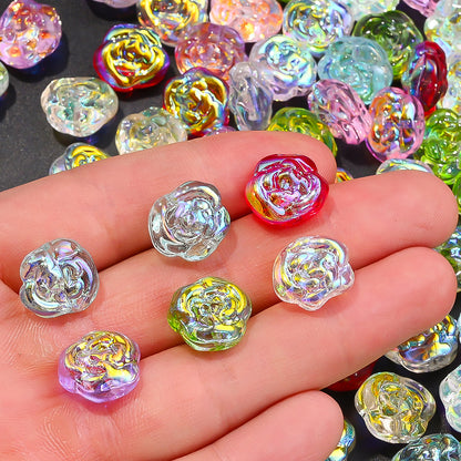 AB Rose Lampwork Beads